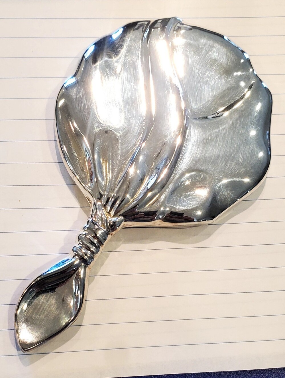 Godinger Enchantment Antique Silver Plate Art Pocket Vanity Mirror Pouch Vintage